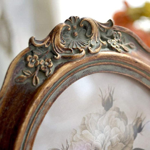 CISOO Vintage Oval Picture Frame 5x7 Antique Photo Frame for Table Top Display and Wall Hanging (Bronze Gold)