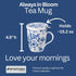 McIntosh Always In Bloom Fine Bone China Tea Mug with Infuser and Lid, 15 oz, in Matching Gift Box