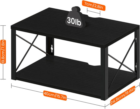 2 Homode Floating Nightstand, Tier Wall Mounted Nightstand with Cable Hole, Wooden Floating Bedside Table, Bedside Wall