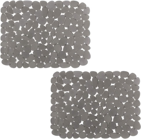 OTHWAY 2Pcs Kitchen Sink Mats, 15.8" x 12", Scratch Free Sink Protector for Stainless Steel/Porcelain Sink, Pebble