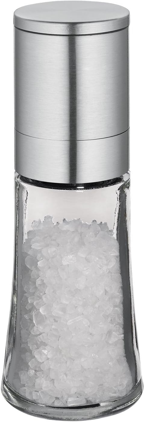 Cilio C613292 Bari Glass and Stainless Steel Spice & Salt Mill, 5.5", Silver