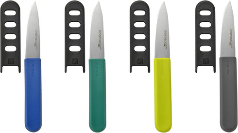 linoroso Paring Knife Set - 4 Piece 3.5" Premium Stainless Steel Kitchen Knives with Covers