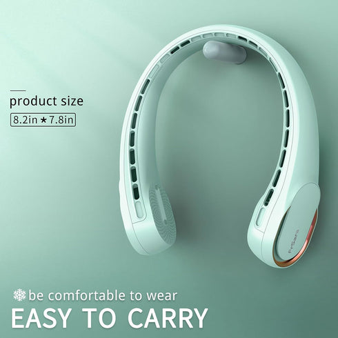 FrSara Neck Fan, Personal Adjustable 360° Cooling Fan, Super Quiet No Blade Design for Comfortable Use