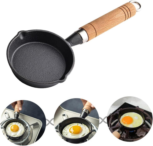 HOMSFOU Mini Omelet Pan, Non Stick Marble Frying Pan for Cooking Eggs, Small Nonstick Earth Cookware
