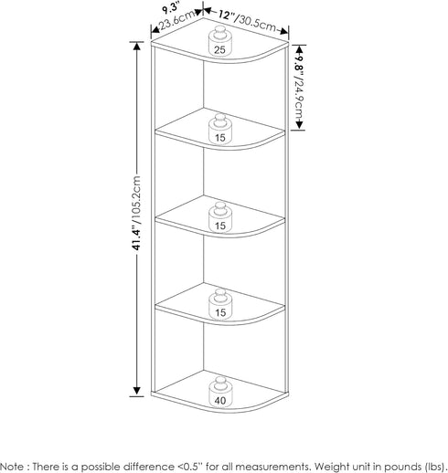 Furinno Pasir 4-Tier Open Shelf Bookcase - French Oak