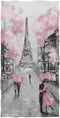 Naanle Beautiful Street View of Paris Eiffel Tower Painting Print Soft Guest Hand Towels for Bathroom, Hotel, Gym
