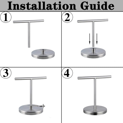 GERZWY Modern Hand Towel Holder Tree Rack Free Standing SUS 304 Stainless Steel Towel Ring, Matte Black DZY06-BK