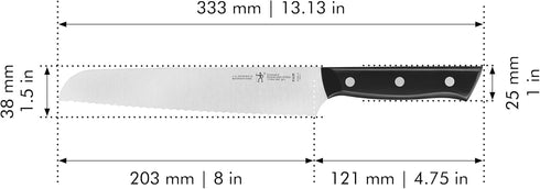 8-inch 100+ HENCKELS Dynamic Razor-Sharp Bread Knife, Cake Knife, German Engineered Informed by Years of Mastery
