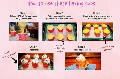 NB Paper Baking Cups 90-Pack, 6 oz Greaseproof Cupcake Muffin Cases, Disposable Wrappers for Parties, Pure Colors