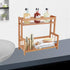 Ufine 2 Tier Bamboo Spice Rack Organizer Kitchen Countertop Storage Shelf Free Standing Holder for Various Bottles,