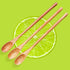 Rose Wood 8.5" Long Handle Coffee Tea Stirrer Mixing Spoons, Set of 6
