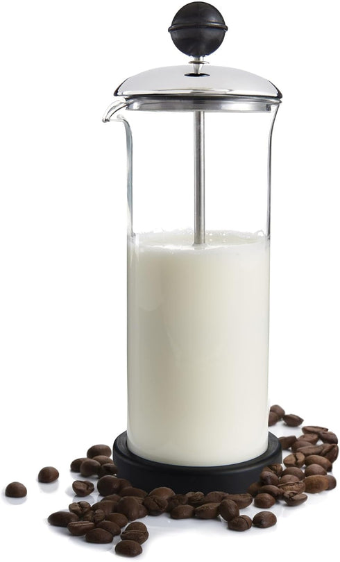 Fino Milk Frother, Tempered Glass with Non-Skid Base, 16-Ounce Capacity
