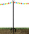Queension 10FT Plug Floor String Light Poles for Outdoor String Lights for Garden,
