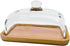butter dish with lid, glass airtight lid keeps butter soft, for countertop
