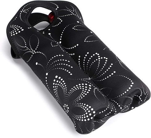 Hipiwe 2-Bottle (2PCS Wine Bottle Tote Insulated Neoprene Wine Cooler Bag Champagne Water Beer Drinks Bottle Protective