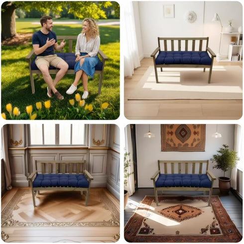 FLYSWUP 47.2x19.6) Indoor/Outdoor Bench Cushion, Garden Loveseat Cushion, Swing Seat Cushion,Thicken Patio Bench Soft