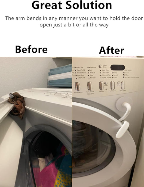 Magnetic Front Load Washer Door Prop, Washing Machine Door Holder, Keep Washer Door Open (White)