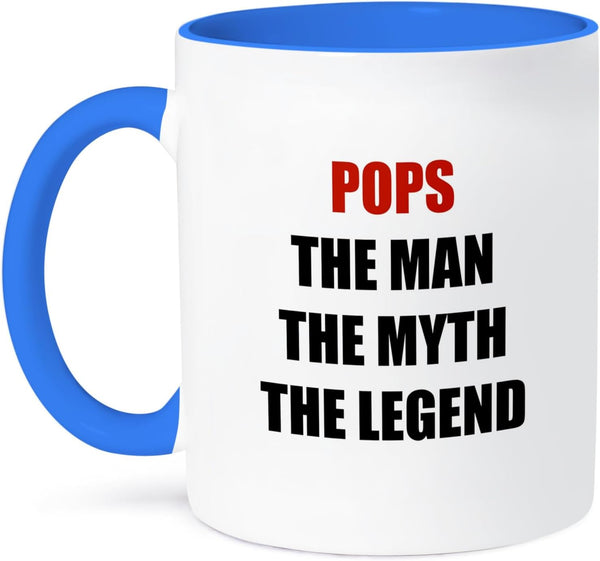 3dRose Pops The Man The Myth The Legend Mug, Blue, 11 oz
