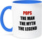 3dRose Pops The Man The Myth The Legend Mug, Blue, 11 oz