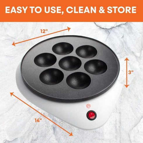 MasterChef Electric Ebelskiver Maker - Delicious Homemade Takoyaki, Donut Holes, Cake Pops, Aebleskivers - Nonstick