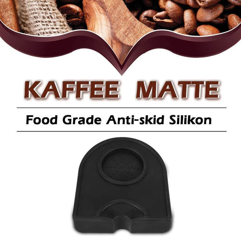 Silicone Coffee Tamp Mat, Anti-Skid Espresso Tampering Corner Pad Tool (Black)