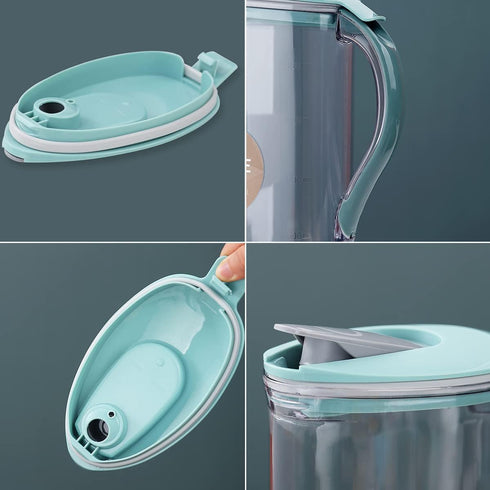 Berglander 71 OZ Fridge Door Water Pitcher with Lid, Clear PET Water Jug for Making Tea, Juice, and Cold Drinks