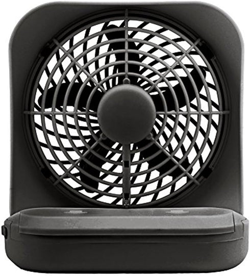 O2COOL Treva 5 Inch Battery Powered Fan, Portable Desk Fan with Compact Folding & Tilt Design, Black