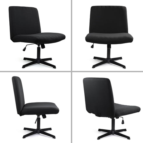 Armless Criss Cross Office Desk Chair Cover Slipcover, Stretch Removable Protector for Accent Mid Back Swivel Chair