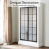 Privacy Window Film Decoration, White Frosted w/Black Morocco Lines, 17.7"x78.7", Heat Control Window Tint, Removable