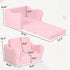 2-in-1 Comfy Toddler Chair, Toddler Couch Fold Out, Convertible Sherpa Sofa to Lounger for Boys & Girls, Pink