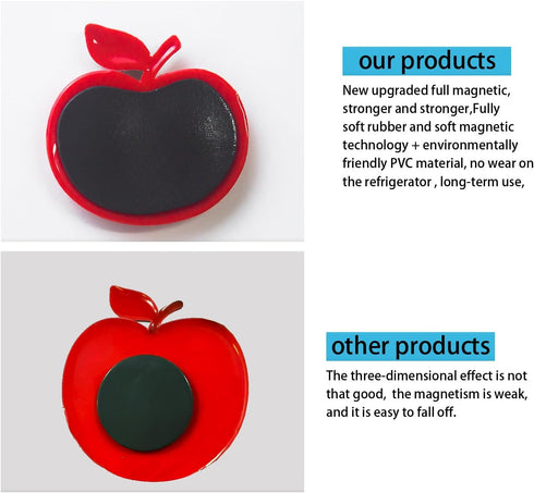 Waterproof PVC Refrigerator Magnet Stickers - Strong Hold Cut Fruit Design for Photos, Notes & Decorations