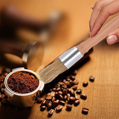 Coffee Machine Cleaning Brush Set, 4 Piece Set with Wooden and Nylon Brushes for Grinders and Group Heads