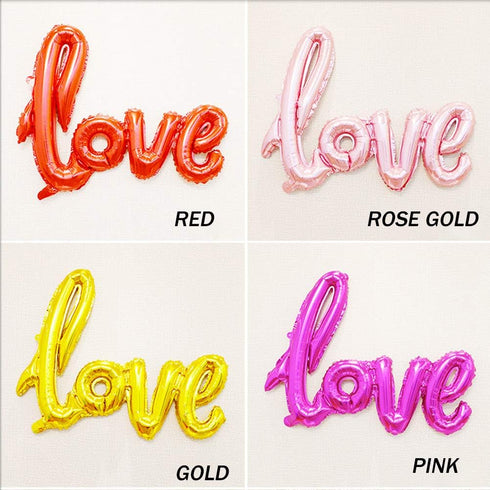 Large Gold Foil LOVE Balloons Banner, 42 Inch Mylar Foil Letters for Wedding, Bridal Shower, Anniversary Decorations