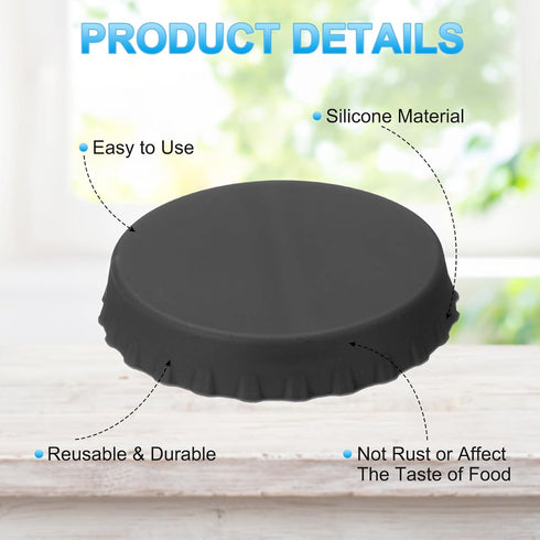 8 Pack PATIKIL Silicone Soda Can Lids, Reusable Soda Can Cover Stopper Protector for Beer Drink Juice Beverage, Fits