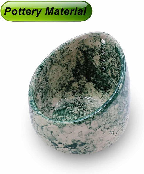 MGMGART Pottery Herb Stripper Bowl Multi Size Holes Ceramic Stripping Tool Decorative Leaf Cilantro Parsley Basil