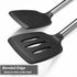 2-Pack Solid & Slotted Silicone Spatula Set, Stainless Steel Handle, Heat Resistant Rubber Turners