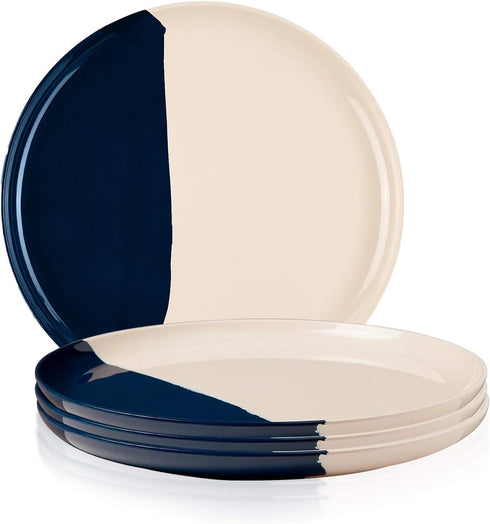 Melamine Side Plates Set of 4, Chip and Break-Resistant, Durable Salad Plates for Indoor and Outdoor, Dishwasher Safe