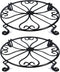 NSYOOMH 2 pack 10" 12" Rustproof Black Metal Plant Stands Heavy Duty