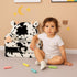 2-in-1 1-3Cow QIUODO Toddler Chair with Faux Rabbit Fur Foldable Kids Couch, Soft Sofa for Reading, Bedroom or Playroom