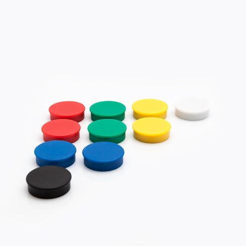 Bullseye Office 24 Round Green Fridge Magnets, Small Colorful Magnetic Discs for Kitchen or Classroom