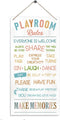 QTGTIR Decorative Wooden Sign, Modern Playroom Decor, 30" x 15", Funny Theme, Wall