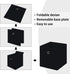 Black Foldable Storage Cubes Bins, 11 Inch Cloth Storage Cube Organizer with Dual Handles, Set of 3