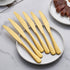 Matte Gold Dinner Knife Set, 9.4-inch Stainless Steel Satin Finish, Set of 6, Dishwasher Safe