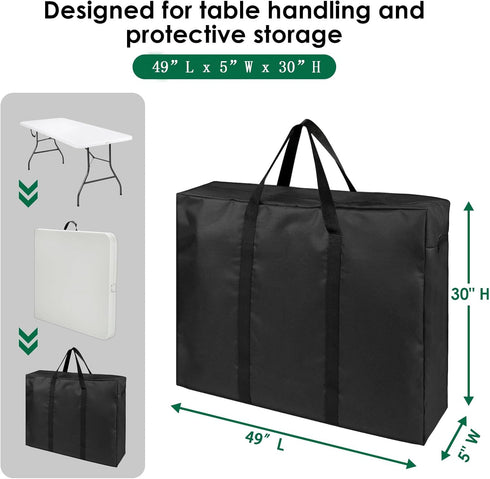 8FT 49" 30" 4.5" Folding Table Storage Bag, Waterproof Heavy Duty Large Carrying Bag for Picnic/Camp Tables, Portable