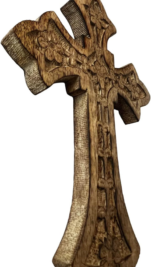 Iconsgr Handmade Wooden Holy Orthodox Religious Wood Carved Cross Christ Crucifix Athos.