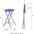 Lavish Home Folding Stool - Backless 24-Inch Stool with 225lb Capacity for Kitchen or Rec Room (Blue)
