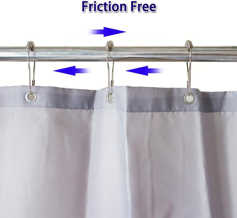 Shower Curtain Hooks Rings, 12PCS Chrome Stainless Steel Rust Resistant for Bathroom Decorations