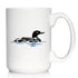 Loon Coffee Mug, Fun Bird Gifts and Lake Decor for Wildlife Lovers, Large 15oz White Ceramic Mug