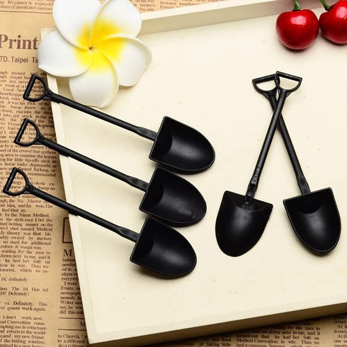 100 Pcs Plastic Ice Cream Spoons Mini Dessert Shovels Pudding Yogurt Spoons Shovel Shape Spoons for Potted Cake
