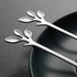 AnSaw Elegant Silver Leaf Coffee Spoons - 10-Piece Mini Stainless Steel Espresso & Dessert Tea Spoons, 4.7"